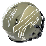 Josh Allen Buffalo Bills Signed Riddell Salute to Service Authentic Helmet BAS