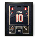 MAC JONES NEW ENGLAND PATRIOTS SIGNED JERSEY FRAMED DISPLAY