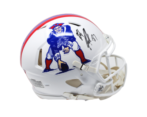 Rob Gronkowski New England Patriots Signed Throwback Speed Authentic Helmet JSA